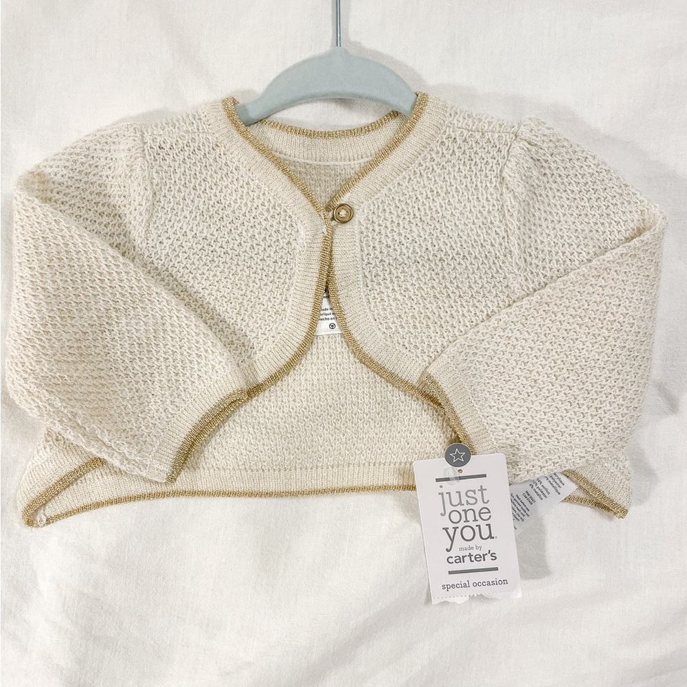 NWT Carter’s Just One You Party Dress & Sweater Size 0-3M - Picture 2 of 5
